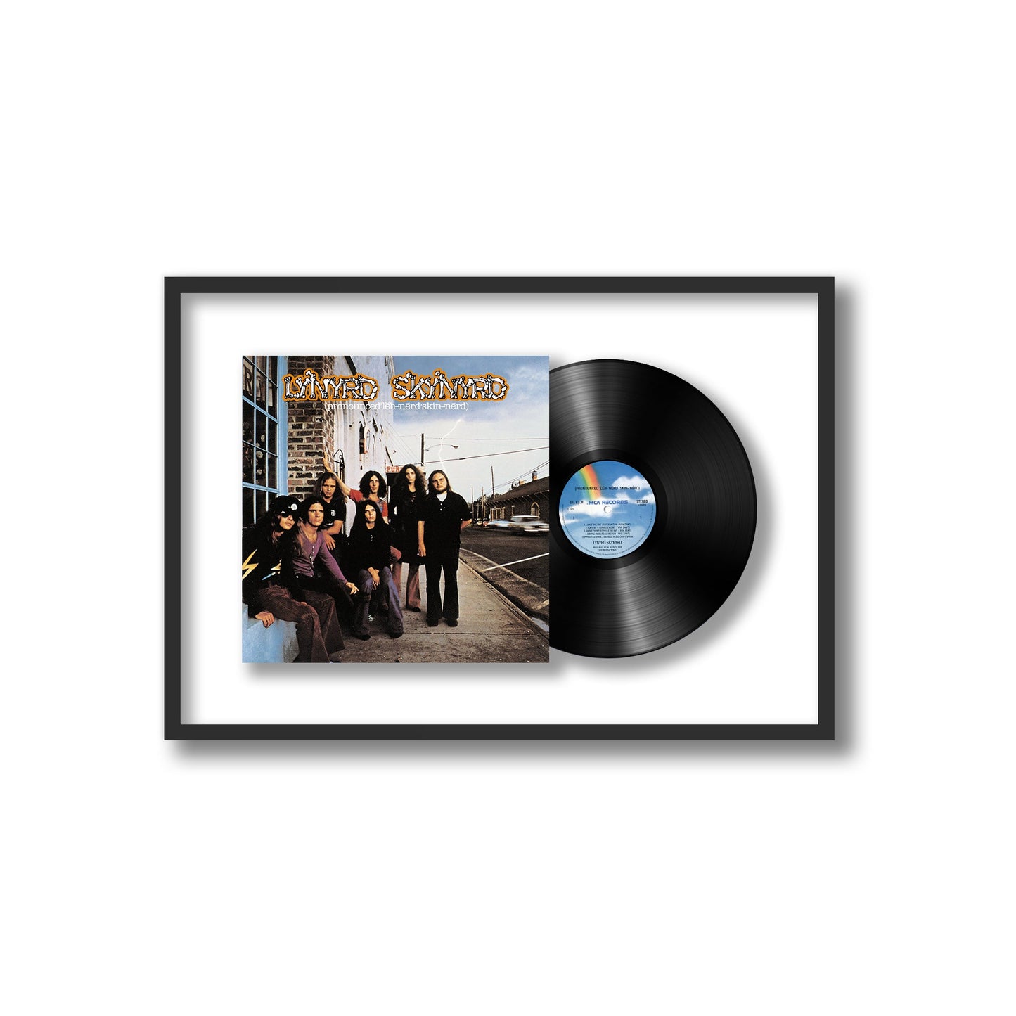 Lynyrd Skynyrd (Pronounced 'Lĕh-'nérd 'Skin-'nérd) Framed Vinyl Record