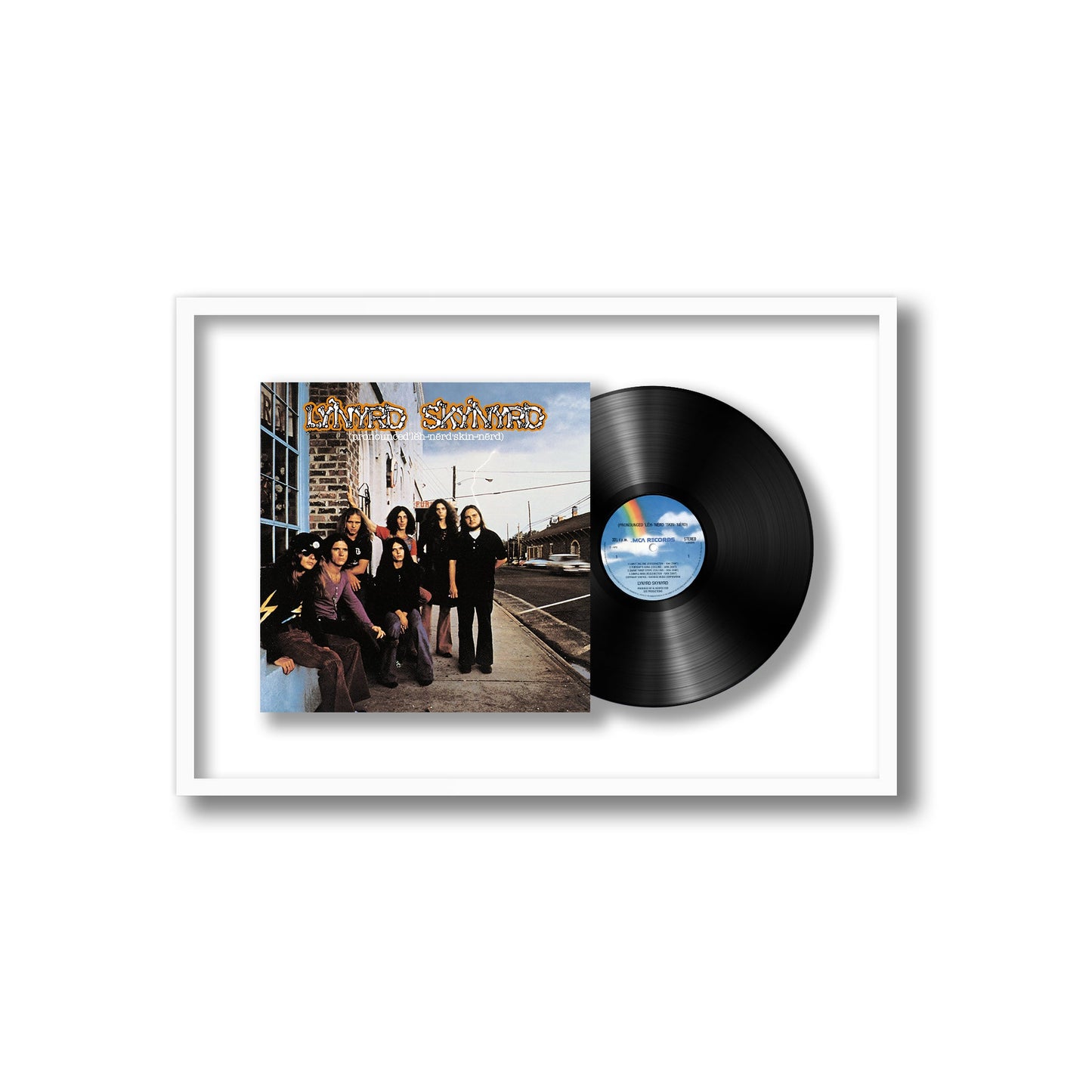 Lynyrd Skynyrd (Pronounced 'Lĕh-'nérd 'Skin-'nérd) Framed Vinyl Record