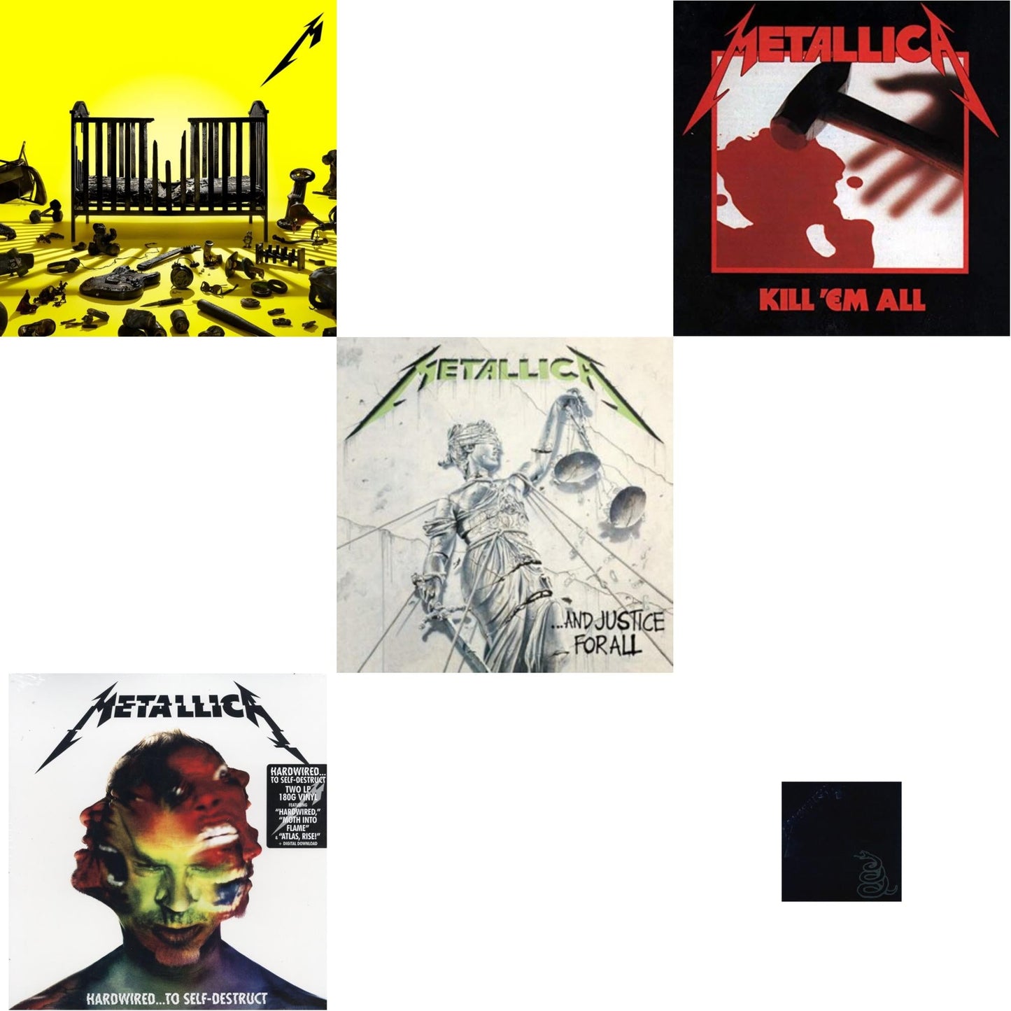 Metallica - 72 Seasons (2LP) & Metallica (Remastered/2LP) & Kill Em All (180G) & Hardwired To Self-Destruct (2LP/180G/Dl Card) & And Justice For All (Remastered)