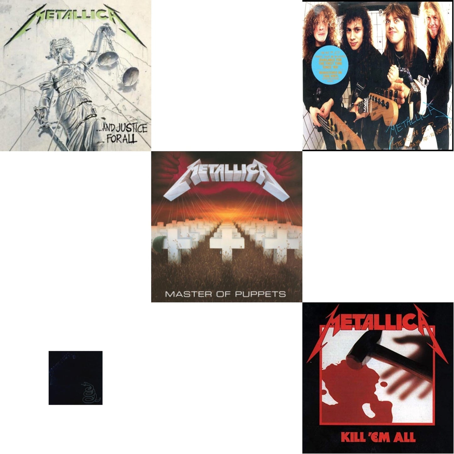 Metallica - Metallica (Remastered/2LP) & Kill Em All (180G) & Master Of Puppets (Remastered) & $5.98 Ep: Garage Days Re-Revisited (Remastered) & And Justice For All (Remastered)