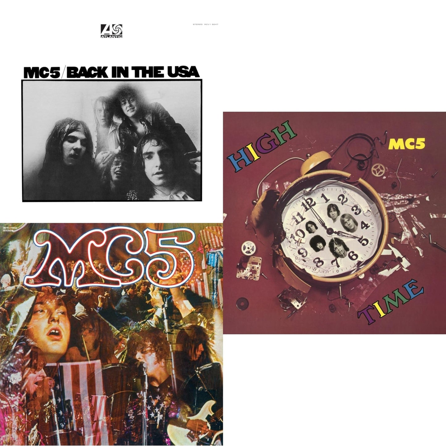 Mc5 - Back In The Usa (Crystal Clear Diamond LP Vinyl) (Rocktober) (Atl75) & Kick Out The Jams (Ultra Clear/Red Splatter LP Vinyl) (Rocktober) & High Time (Clear/Yellow Splatter LP Vinyl) (Rocktober)