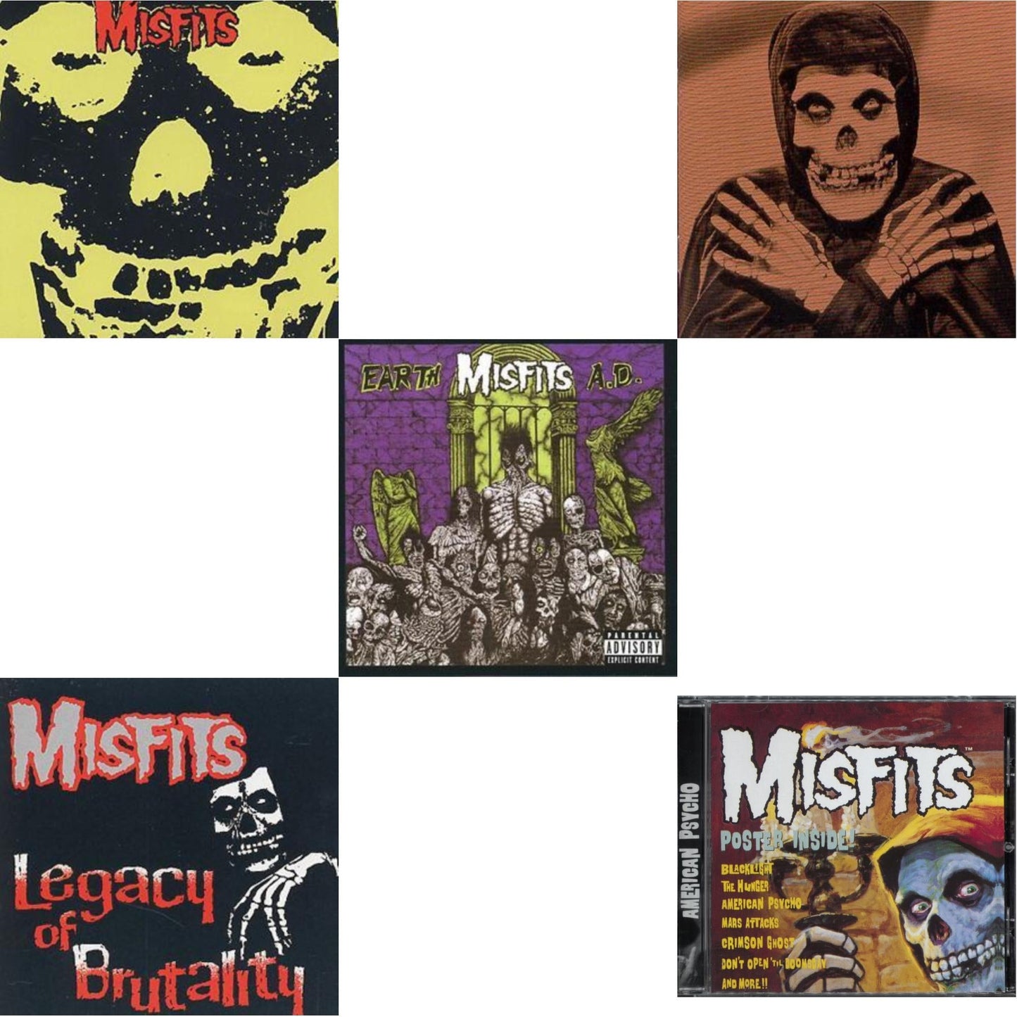 Misfits - Collection & Legacy Of Brutality & Earth A.D. / Die Die My Darling & Collection Vol.2 & American Psycho - CD Bundle