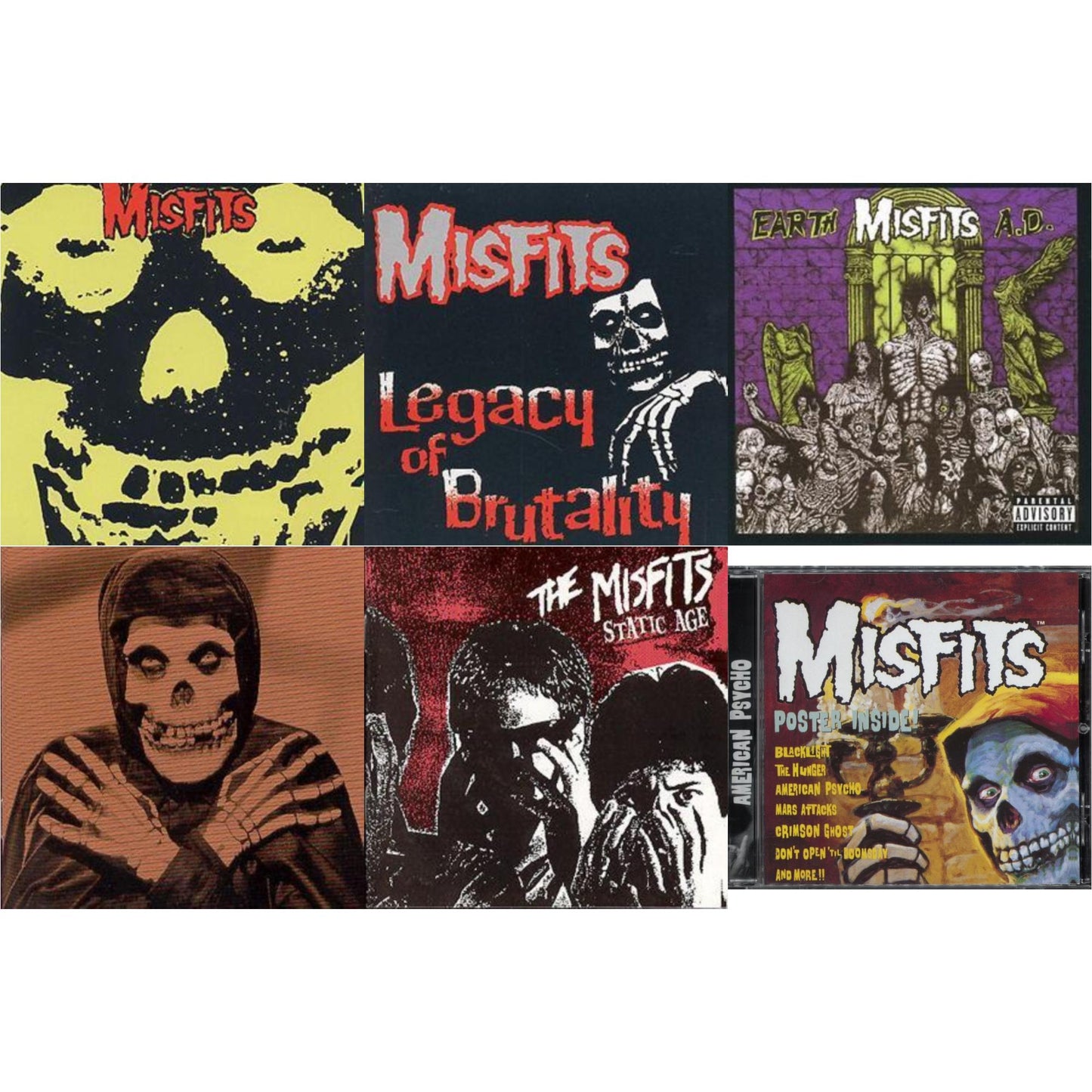 Misfits - Collection & Legacy Of Brutality & Earth A.D. / Die Die My Darling & Collection Vol.2 & Static Age & American Psycho - CD Bundle