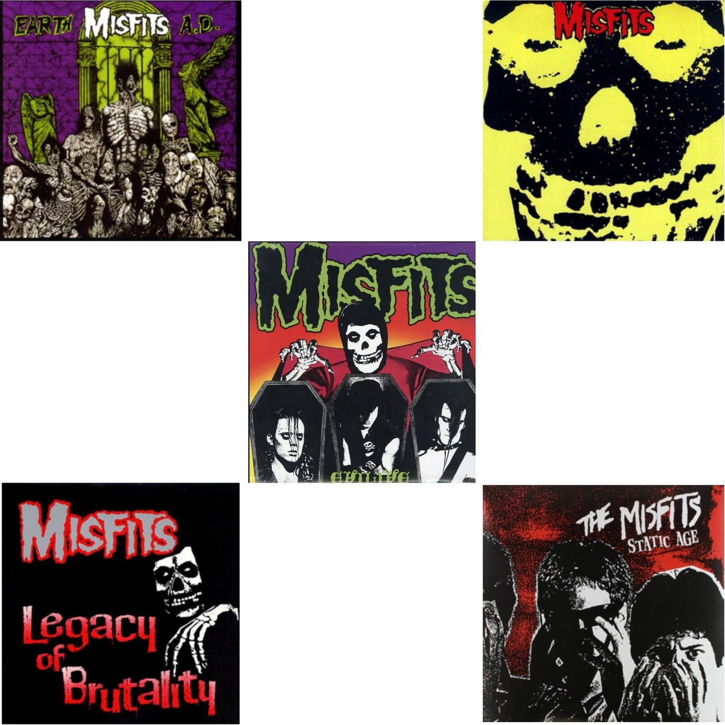Misfits - Earth A.D. & Legacy Of Brutality & Evilive & Collection & Static Age - LP Vinyl Bundle