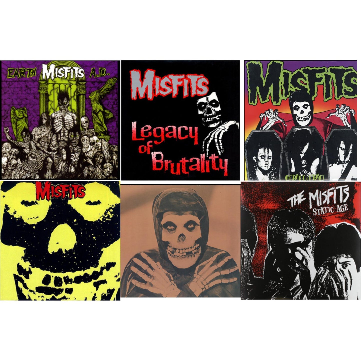 Misfits - Earth A.D. & Legacy Of Brutality & Evilive & Collection & Collection Vol.2 & Static Age - LP Vinyl Bundle