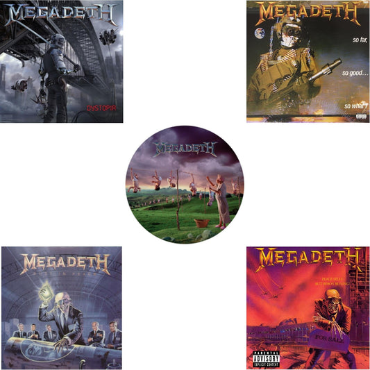 Megadeth - Dystopia & Rust In Peace & Youthanasia (Picture Disc) & So Far So Good So What & Peace Sells But Who's Buying - LP Vinyl Bundle