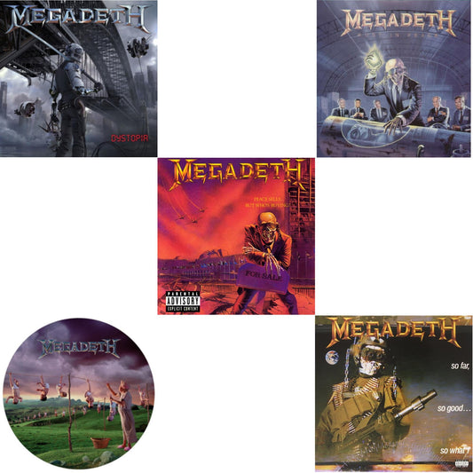 Megadeth - Dystopia & Youthanasia (Picture Disc) & Peace Sells But Who's Buying & Rust In Peace & So Far So Good So What - LP Vinyl Bundle