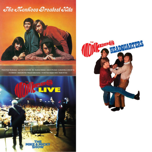 Monkees - Greatest Hits (Yellow LP Vinyl) (Rocktober) & Mike & Micky Show Live & Headquarters (Translucent Red LP Vinyl/55Th Anniversary Mono Edition)