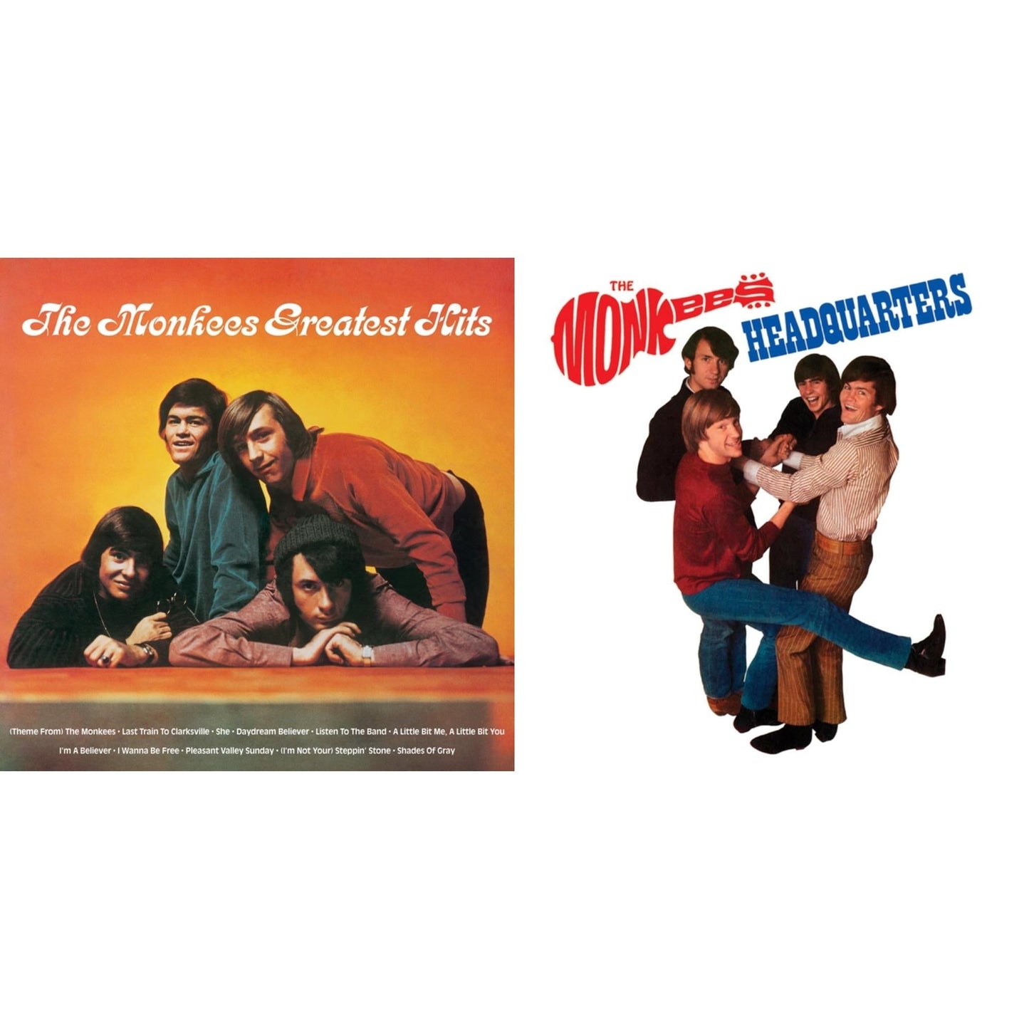 Monkees - Greatest Hits (Yellow LP Vinyl) (Rocktober) & Headquarters (Translucent Red LP Vinyl/55Th Anniversary Mono Edition)