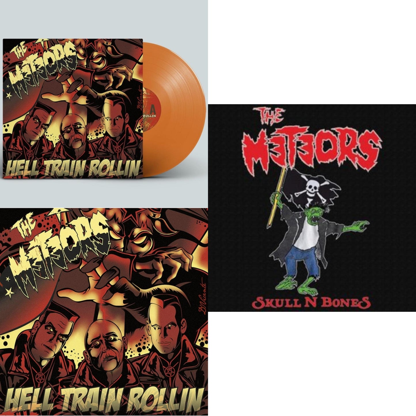 Meteors - Hell Train Rollin & Hell Train Rollin & Skull N Bones - LP Vinyl Bundle