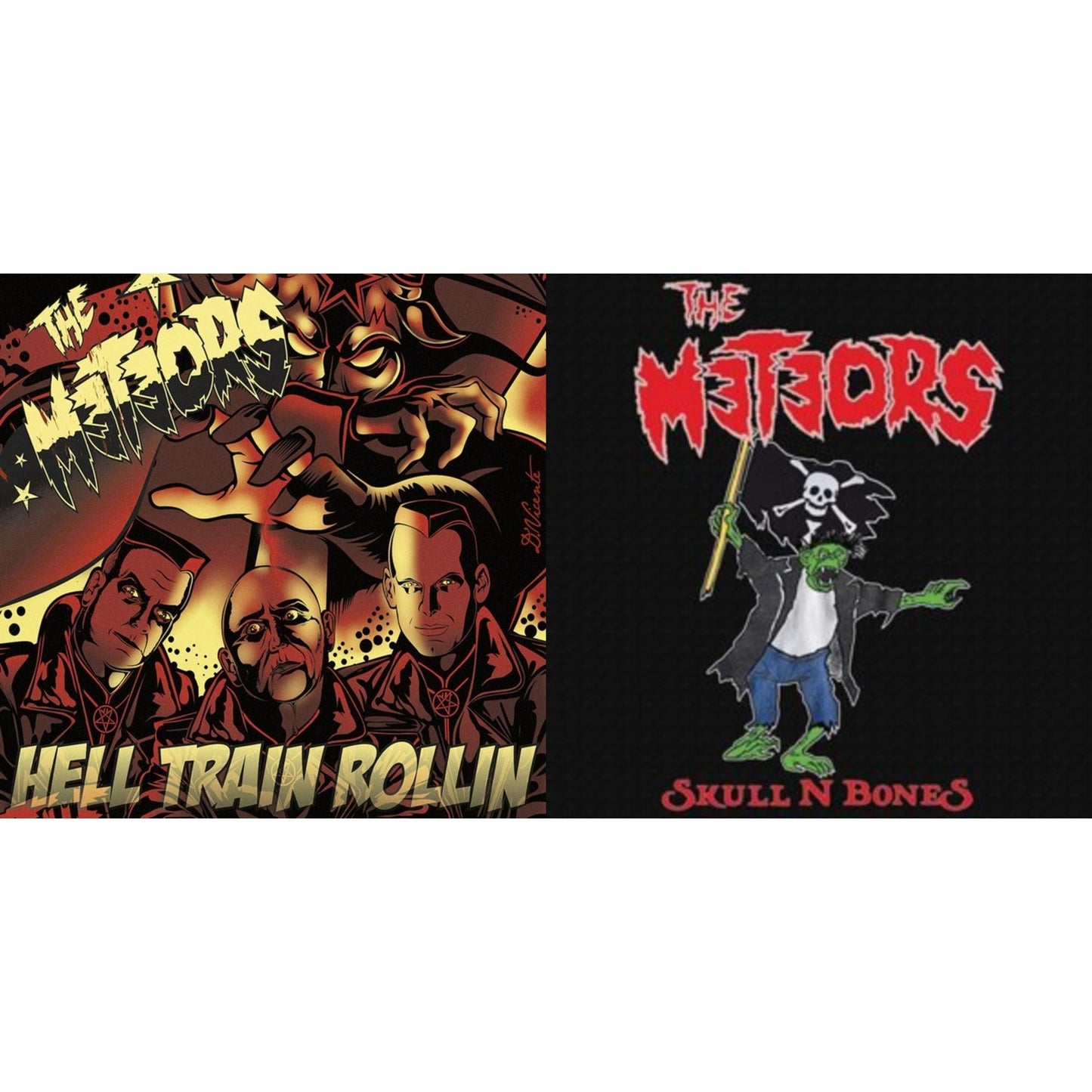 Meteors - Hell Train Rollin & Skull N Bones - LP Vinyl Bundle