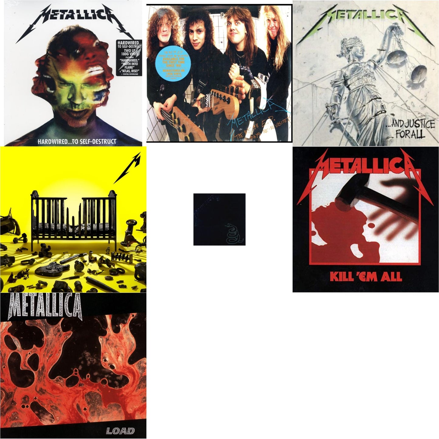 Metallica - 72 Seasons (2LP) & Metallica (Remastered/2LP) & Load & Kill Em All (180G) & Hardwired To Self-Destruct (2LP/180G/Dl Card) & $5.98 Ep: Garage Days Re-Revisited (Remastered) & And Justice For All (Remastered)