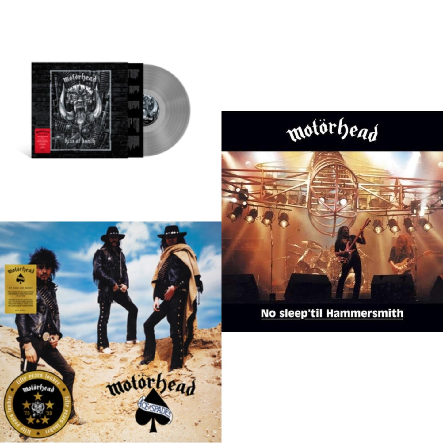 Motorhead - Kiss Of Death & Ace Of Spades (50Th Anniversary) (Blue/White LP Vinyl/Half-Speed Master) & No Sleep Til Hammersmith