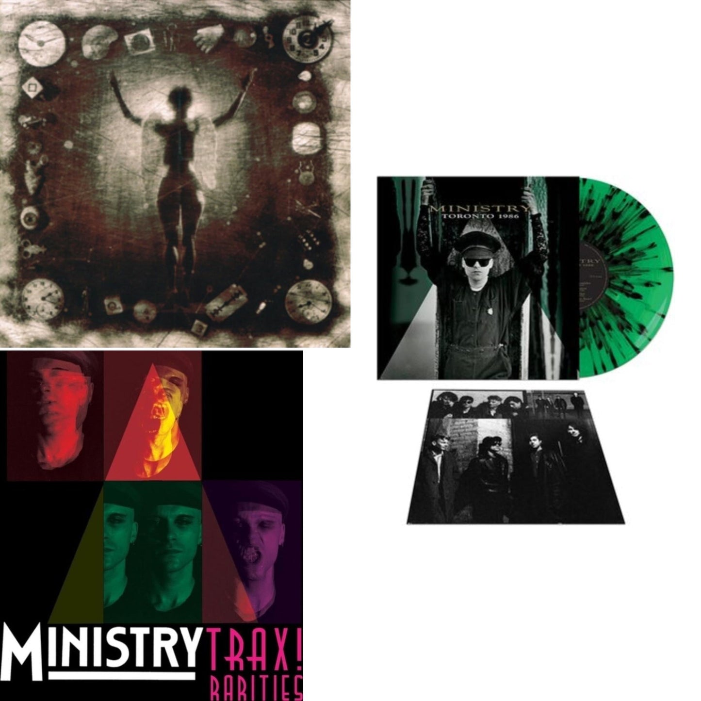 Ministry - Ke*A*H** (Psalm 69) (180G) & Toronto 1986 (Green & Black Splatter LP Vinyl) & Trax Rarities (Black/White/Magenta Splatter LP Vinyl)