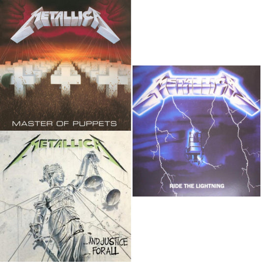Metallica - Ride The Lightning (180G) & Master Of Puppets (Remastered) & And Justice For All (Remastered) - LP Vinyl Bundle