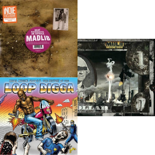 Madlib - Medicine Show #3 - Beat Konducta In Africa (2LP/Deep Purple Vinyl) (I) & Medicine Show No. 5 - History Of The Loop Digga: 1990-2000 (2LP/Sky Blue Vinyl) (I) & Before The Verdict (Gold Vinyl/2LP)