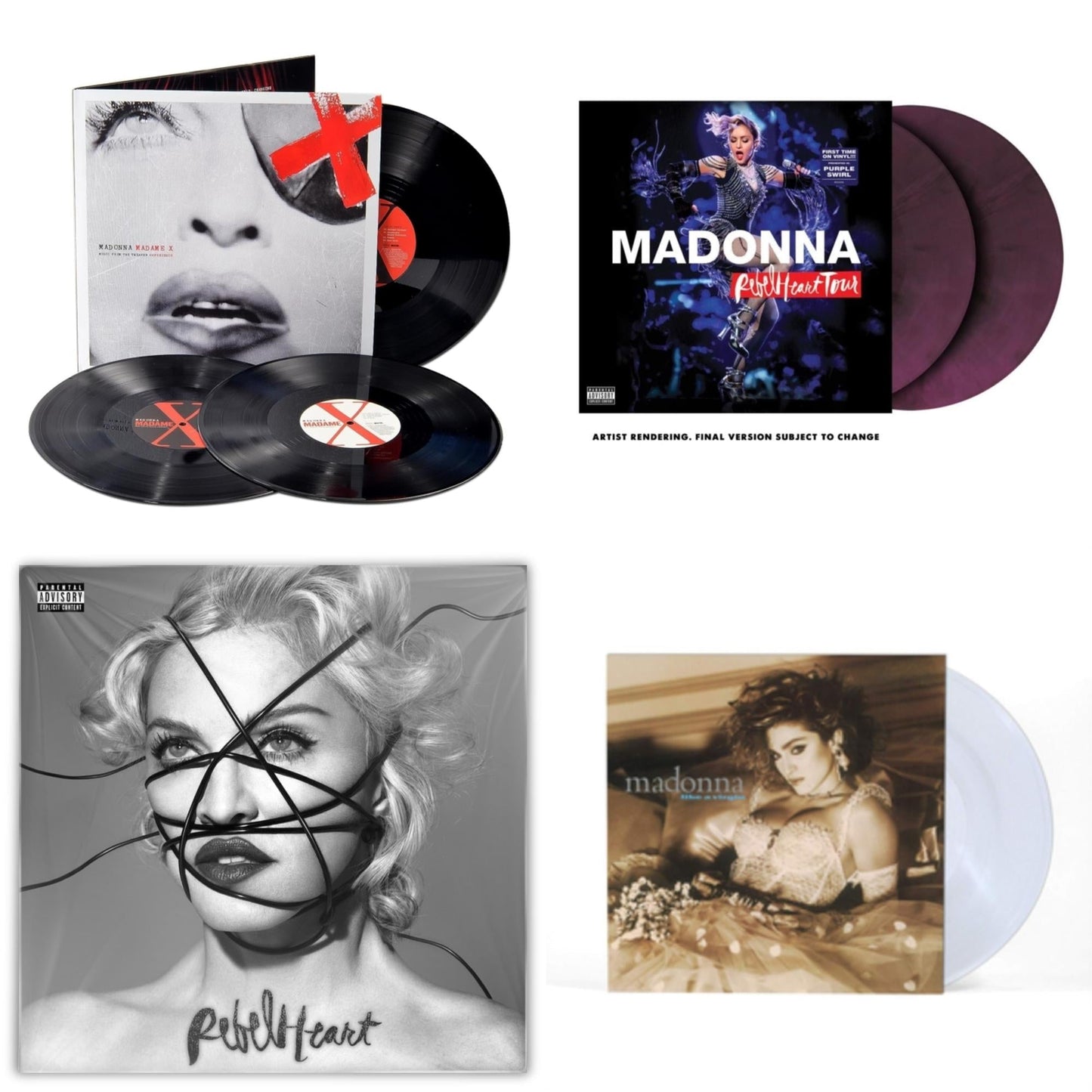 Madonna - Rebel Heart Tour (X) (Purple Galaxy Swirl Vinyl/2LP) & Rebel Heart & Madame X (Live) (3LP) & Like A Virgin