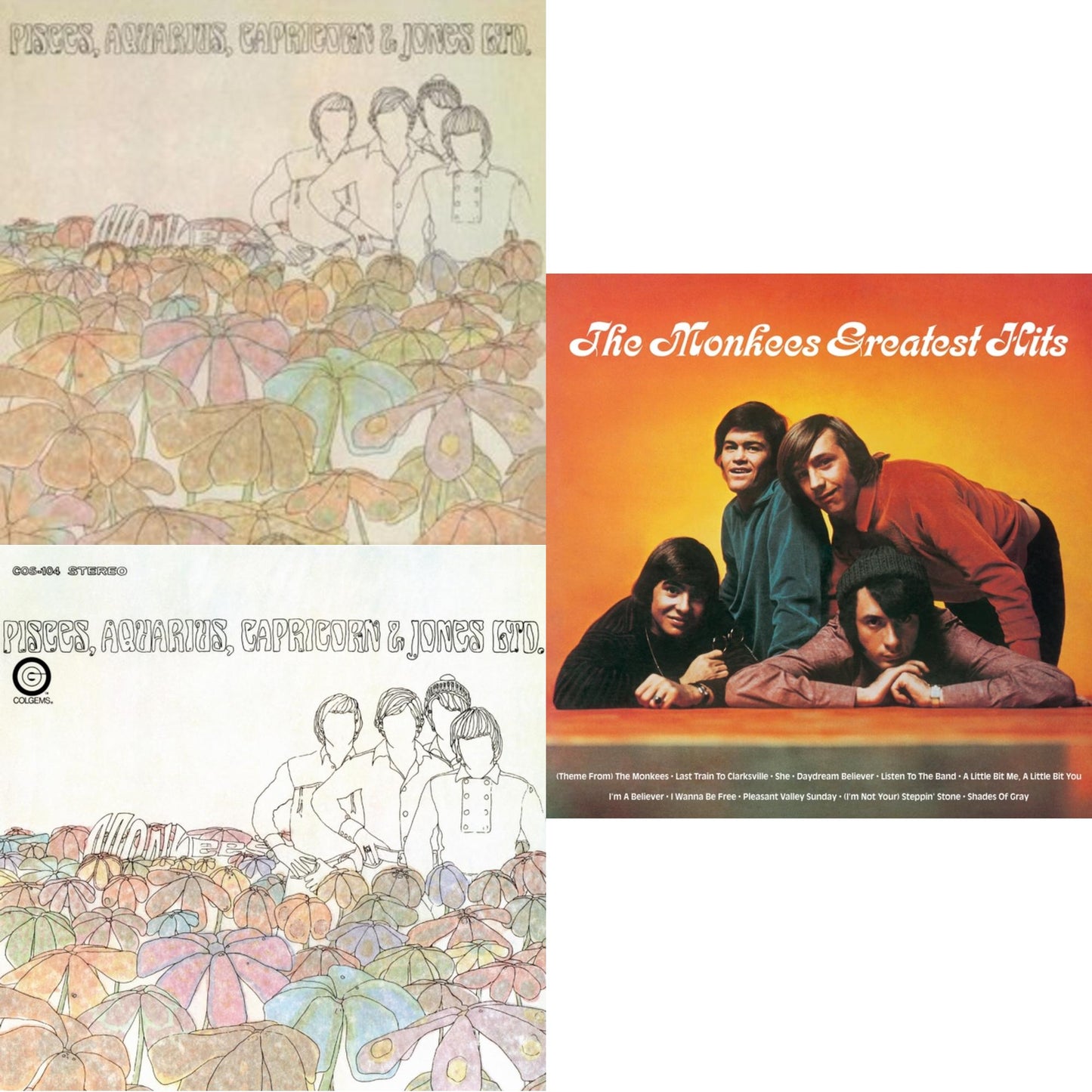 Monkees - Greatest Hits (Yellow LP Vinyl) (Rocktober) & Pisces, Aquarius, Capricorn & Jones Ltd. (Syeor) & Pisces, Aquarius, Capricorn & Jones Ltd. (Violet LP Vinyl/Limited Anniversary Edition)