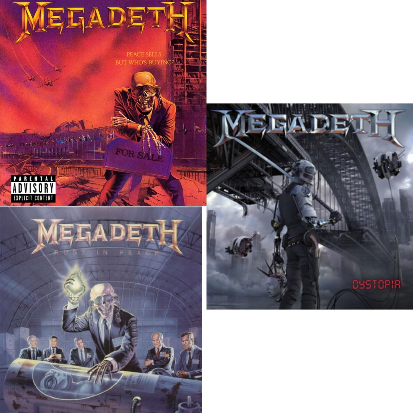 Megadeth - Peace Sells But Who's Buying & Rust In Peace & Dystopia - LP Vinyl Bundle