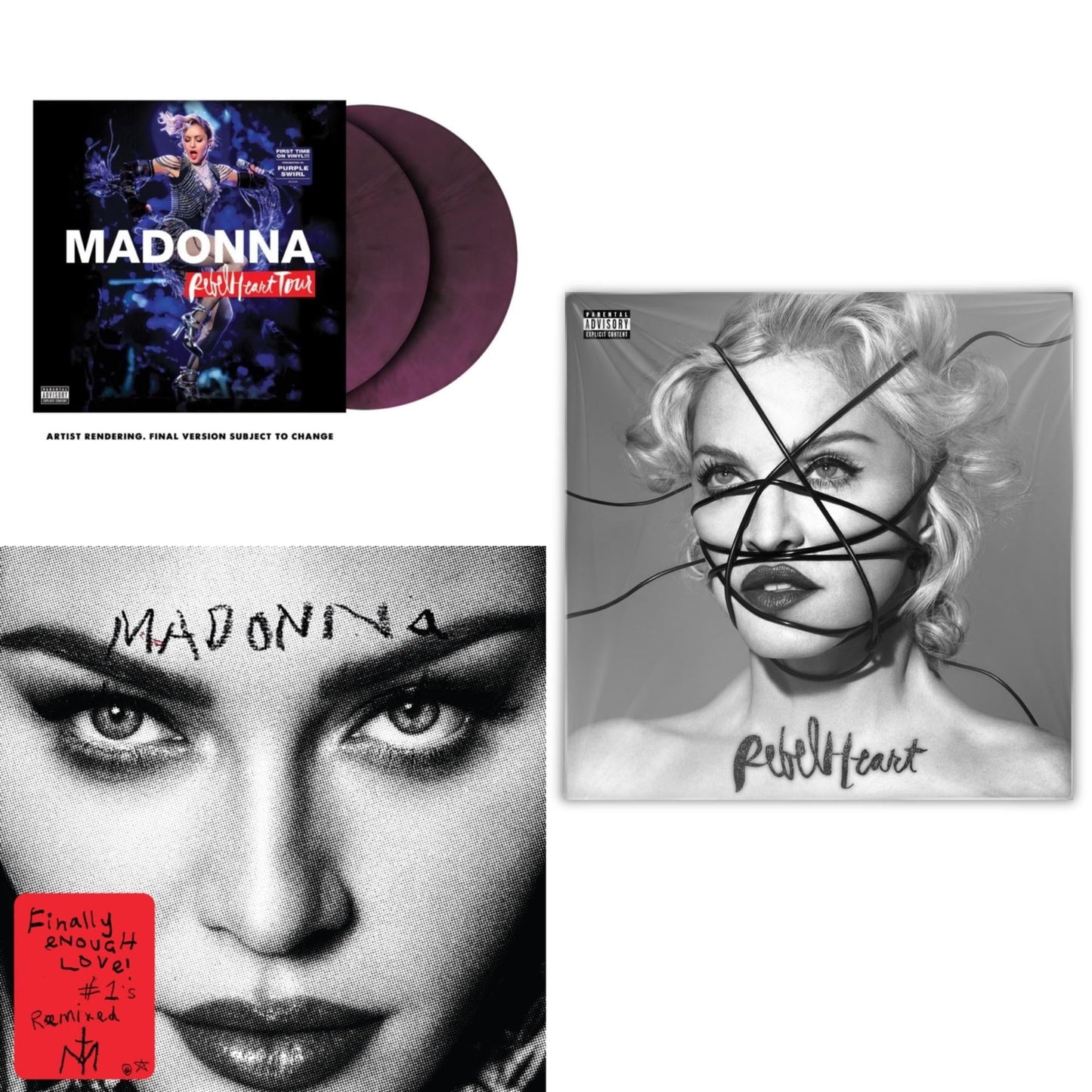 Madonna - Rebel Heart Tour (X) (Purple Galaxy Swirl Vinyl/2LP) & Finally Enough Love (2LP) & Rebel Heart