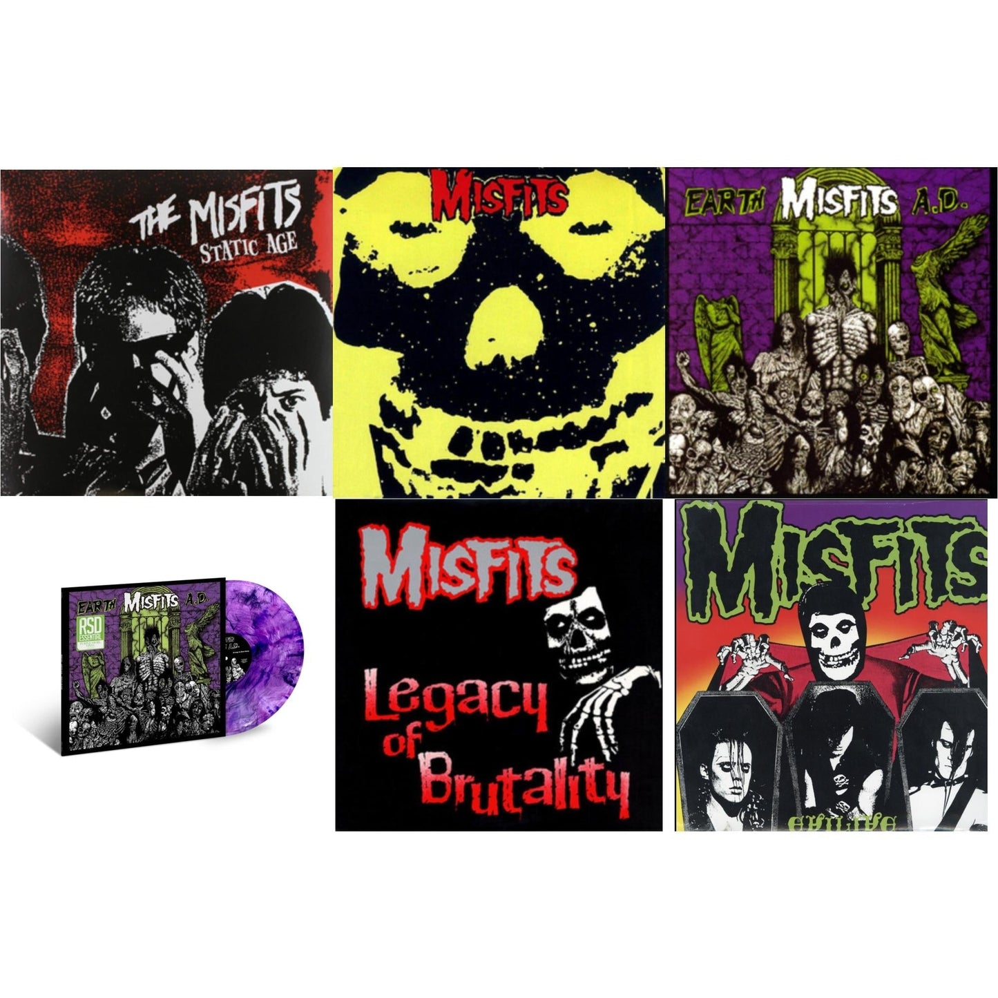 Misfits - Static Age & Collection & Earth A.D. & Earth A.D. / Wolfs Blood (Purple Swirl LP Vinyl) (Rsd Essential) & Legacy Of Brutality & Evilive