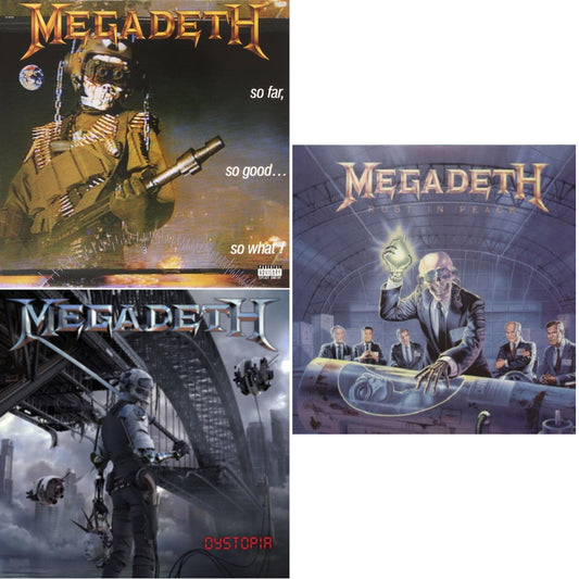 Megadeth - Rust In Peace & So Far So Good So What & Dystopia - LP Vinyl Bundle