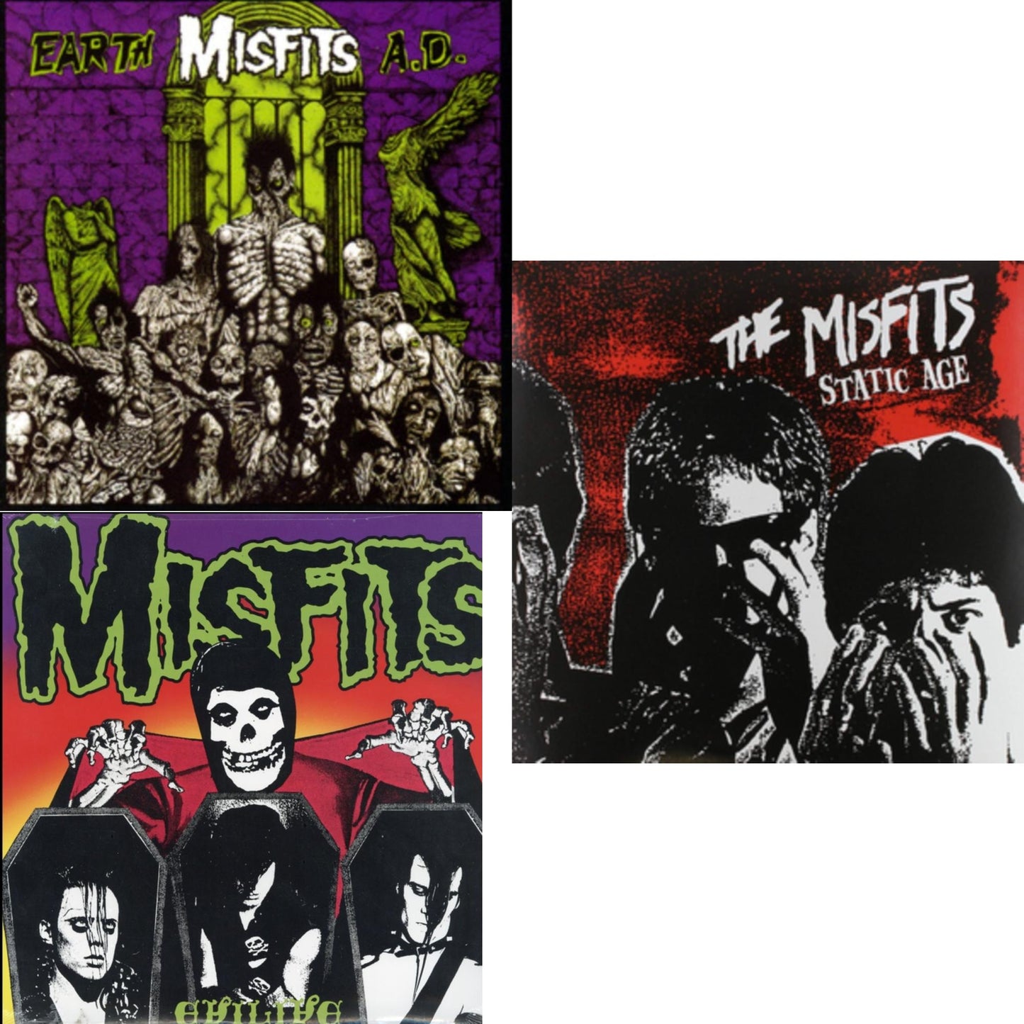 Misfits - Earth A.D. & Evilive & Static Age - LP Vinyl Bundle