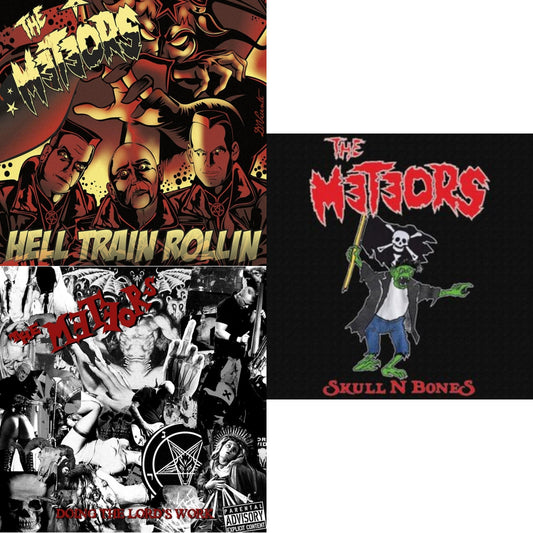 Meteors - Hell Train Rollin & Doing The Lord's Work & Skull N Bones - LP Vinyl Bundle