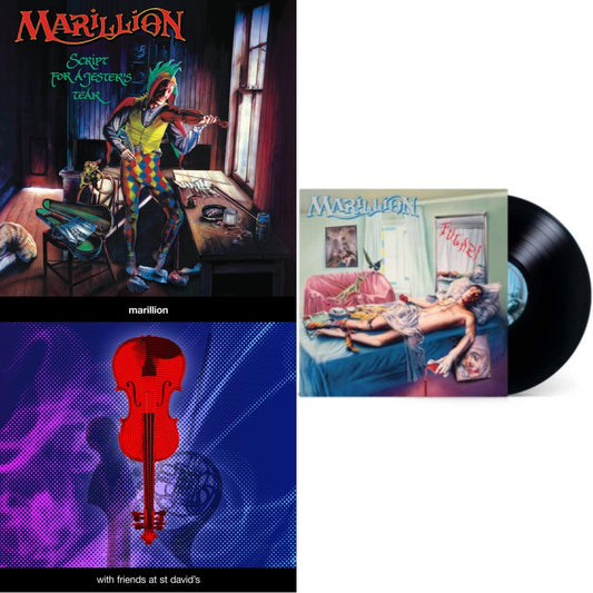 Marillion - Fugazi (2021 Stereo Remix) & Script For A Jester's Tear (2020 Stereo Remix) & With Friends At St David's - LP Vinyl Bundle