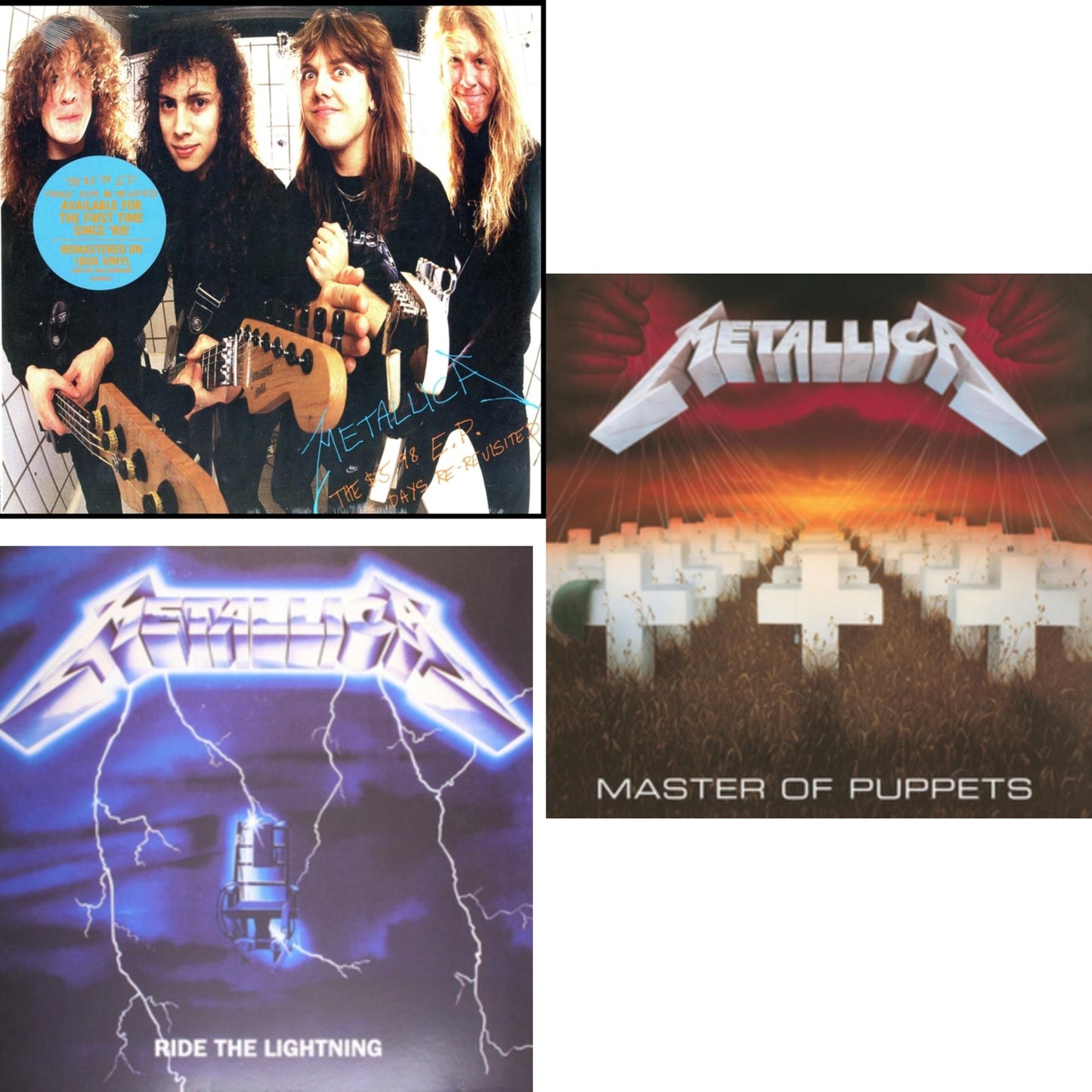 Metallica - $5.98 Ep: Garage Days Re-Revisited (Remastered) & Ride The Lightning (180G) & Master Of Puppets (Remastered) - LP Vinyl Bundle