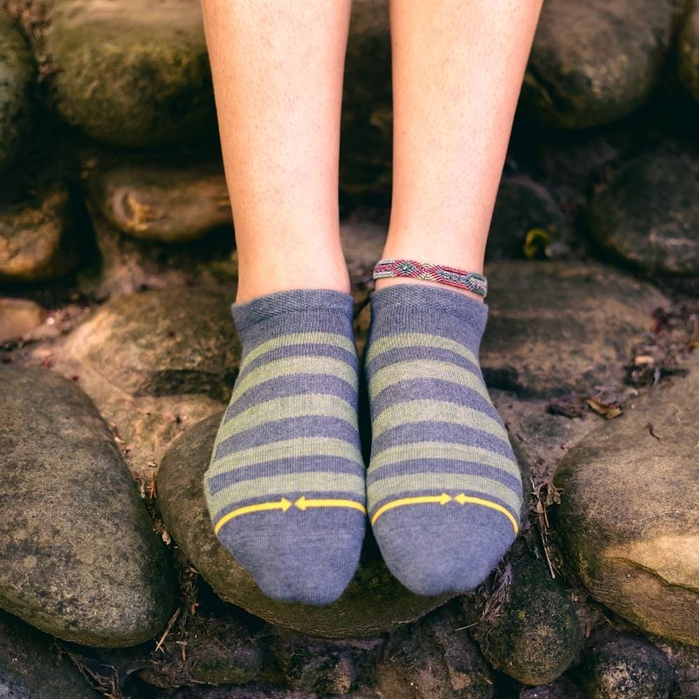 Pencil Stripe Plant Dye Adult No Show Socks 2-Pack