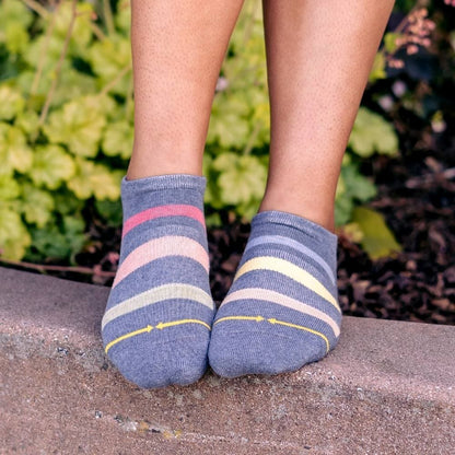 Pencil Stripe Plant Dye Adult No Show Socks 2-Pack
