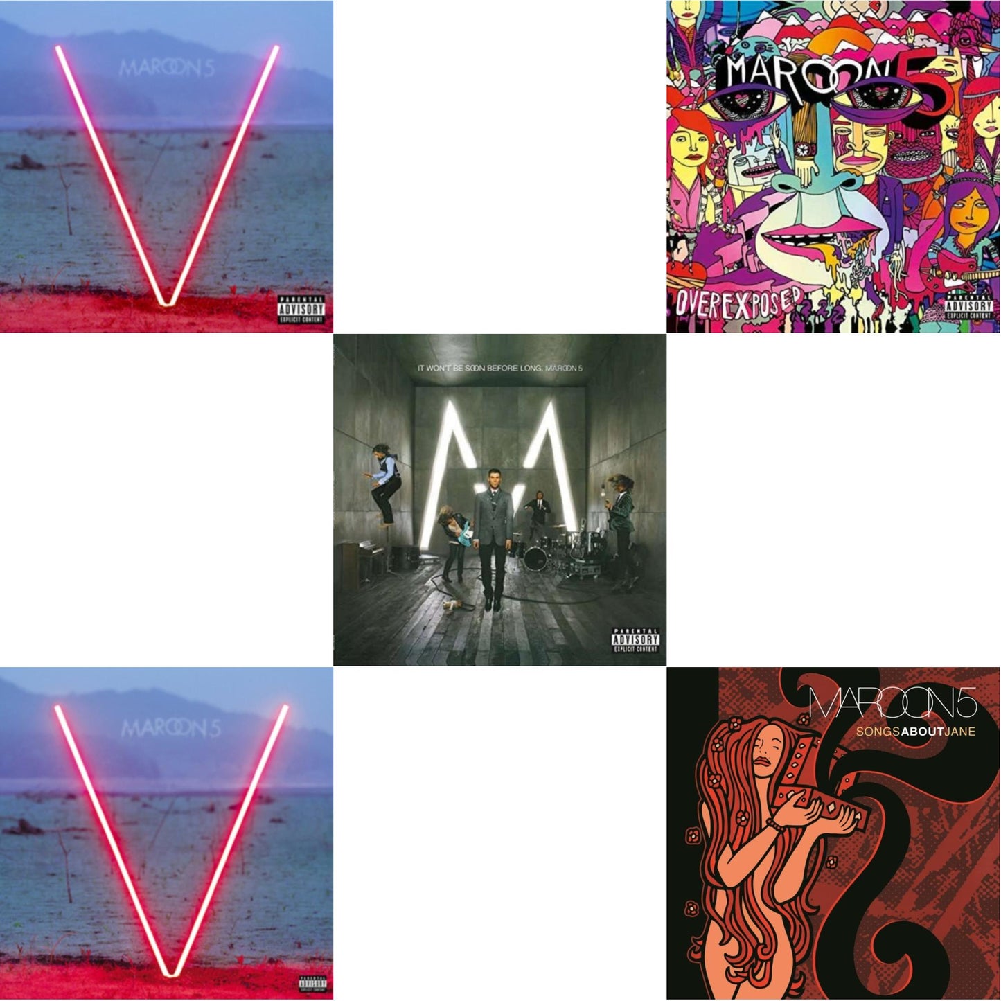 Maroon 5 - V & Maroon 5 - V (Black LP) (Exp) & It Won't Be Soon Before Long & Overexposed & Songs About Jane
