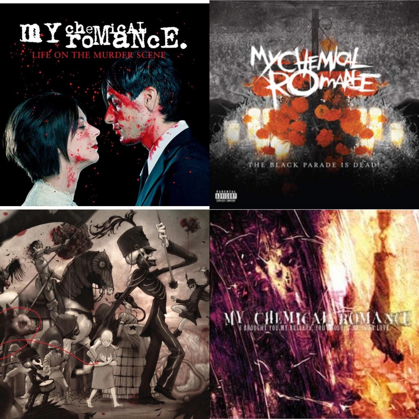 My Chemical Romance - Life On The Murder Scene & Black Parade Is Dead! & Black Parade (X) (Picture Disc) & I Brought You My Bullets You Brought Me Your Love - LP Vinyl Bundle