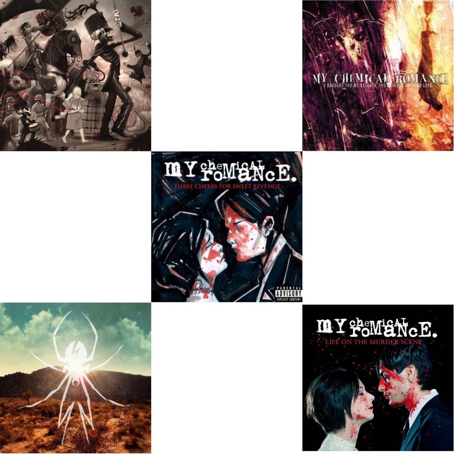 My Chemical Romance - Black Parade (X) (Picture Disc) & Danger Days: True Lives Of The Fabulous Killjoys & Three Cheers For Sweet Revenge & I Brought You My Bullets You Brought Me Your Love & Life On The Murder Scene - LP Vinyl Bundle