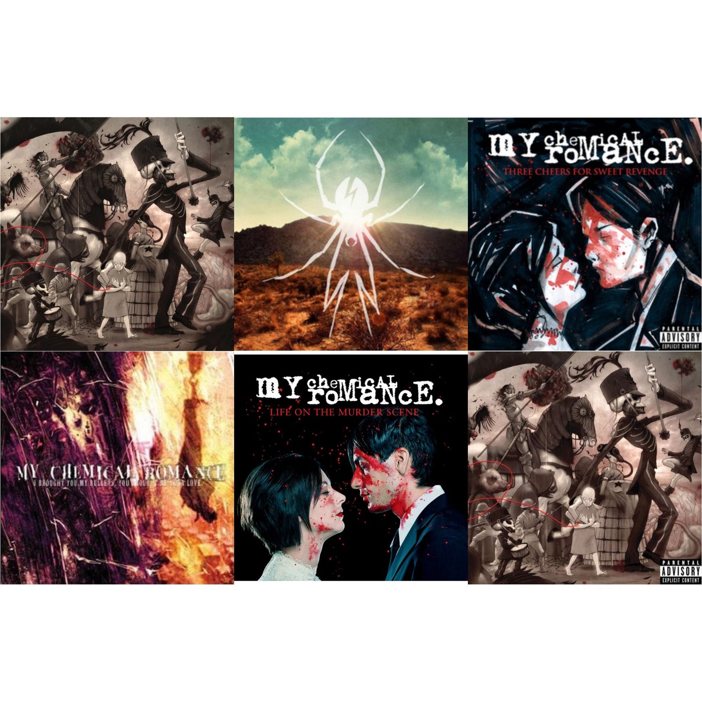 My Chemical Romance - Black Parade (X) (Picture Disc) & Danger Days: True Lives Of The Fabulous Killjoys & Three Cheers For Sweet Revenge & I Brought You My Bullets You Brought Me Your Love & Life On The Murder Scene & Black Parade - LP Vinyl Bundle