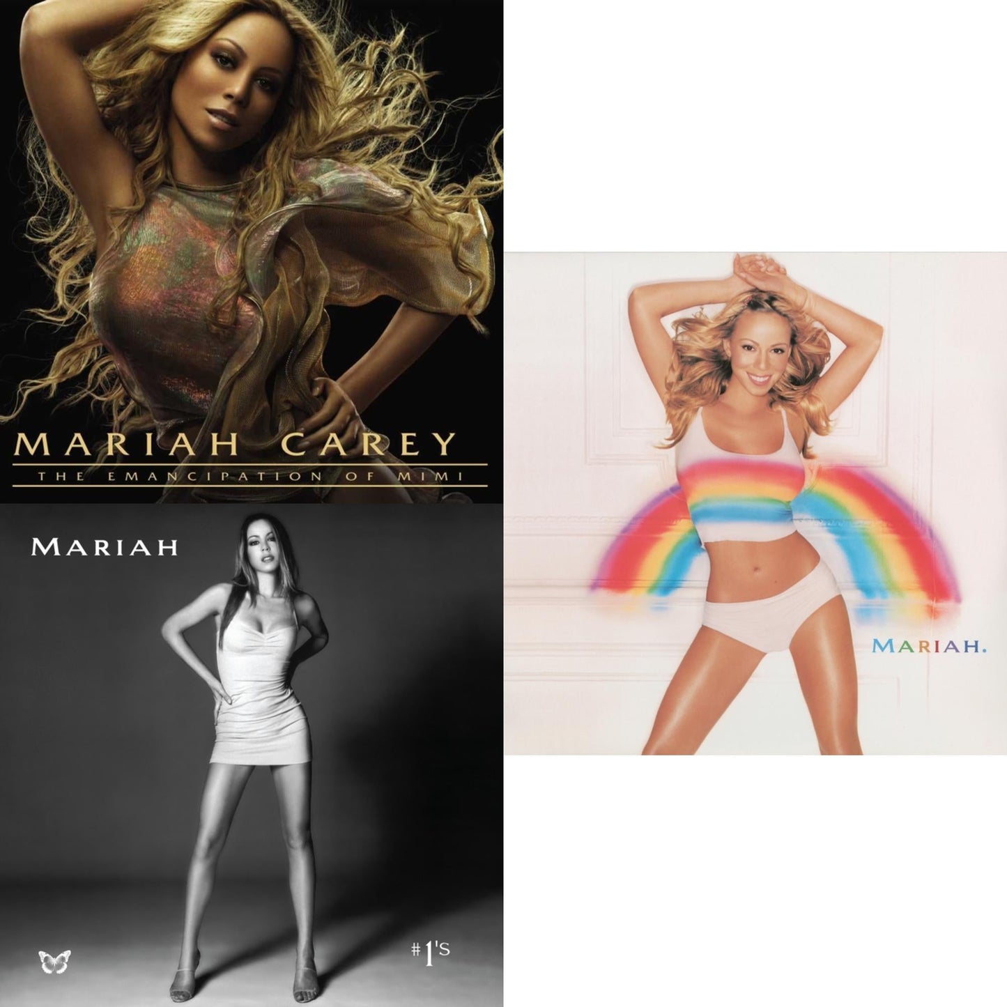 Mariah Carey - Emancipation Of Mimi (2LP) & #1’S (2LP/Metallic Silver & Black Swirl Vinyl) & Rainbow