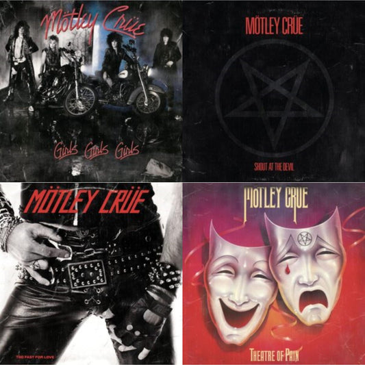 Motley Crue - Girls, Girls, Girls (X) (2021 Remaster) & Shout At The Devil & Theatre Of Pain & Too Fast For Love - LP Vinyl Bundle