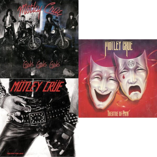 Motley Crue - Girls, Girls, Girls (X) (2021 Remaster) & Theatre Of Pain & Too Fast For Love - LP Vinyl Bundle