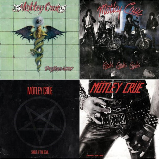 Motley Crue - Dr. Feelgood & Girls, Girls, Girls (X) (2021 Remaster) & Shout At The Devil & Too Fast For Love - LP Vinyl Bundle