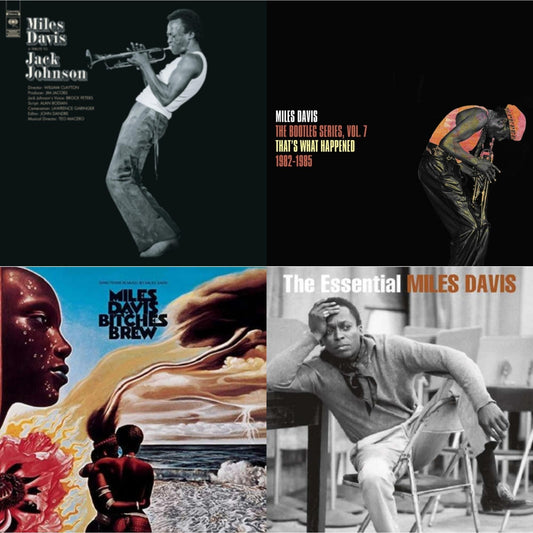 Miles Davis - Tribute To Jack Johnson (140G/Dl Insert) & Bootleg Series Vol. 7: That’S What Happened 1982-1985 (2LP/White Vinyl) & Bitches Brew & Essential Miles Davis (2LP)