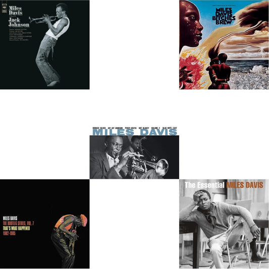Miles Davis - Tribute To Jack Johnson (140G/Dl Insert) & Bootleg Series Vol. 7: That’S What Happened 1982-1985 (2LP/White Vinyl) & Volume 2 (Blue Note Classic LP Vinyl Series) & Bitches Brew & Essential Miles Davis (2LP)