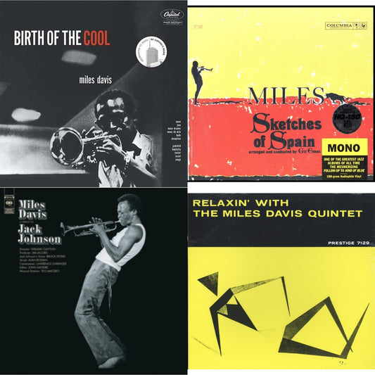 Miles Davis - Relaxin With The Miles Davis Quintet & Tribute To Jack Johnson (140G/Dl Insert) & Birth Of The Cool & Sketches Of Spain (Mono) - LP Vinyl Bundle