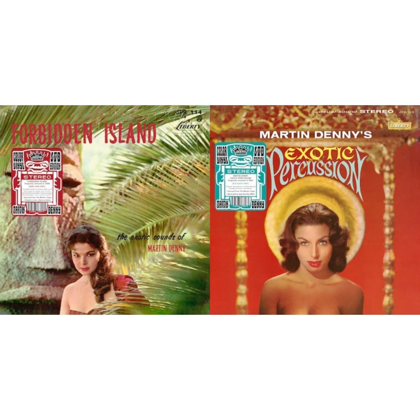 Martin Denny - Forbidden Island (Dark Lava LP Vinyl) & Exotic Percussion (Sea Glass LP Vinyl)