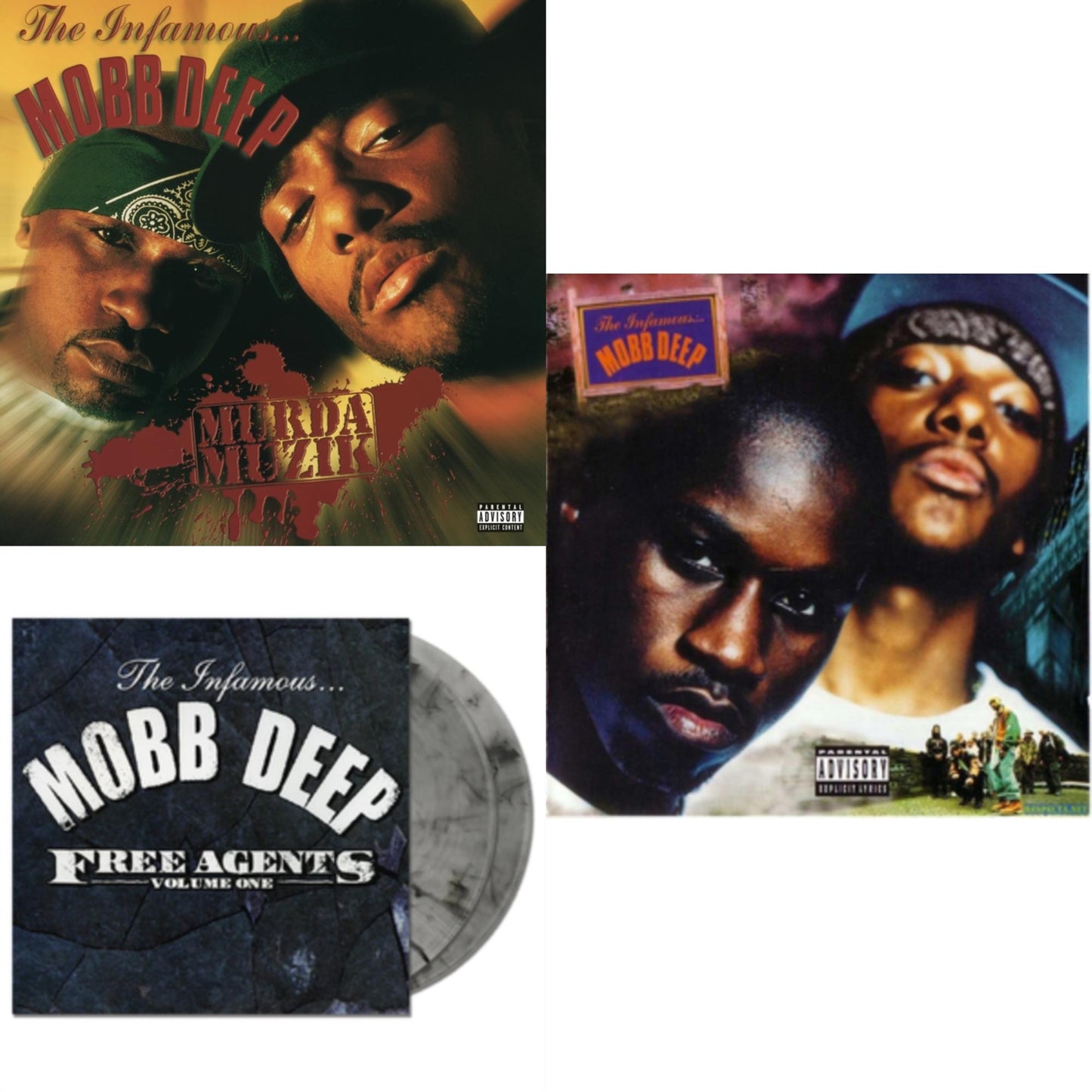 Mobb Deep - Murda Muzik (2 LP/140G Vinyl/Dl Code) & Free Agents (Smokey Clear LP Vinyl) & Infamous (180G/2LP)