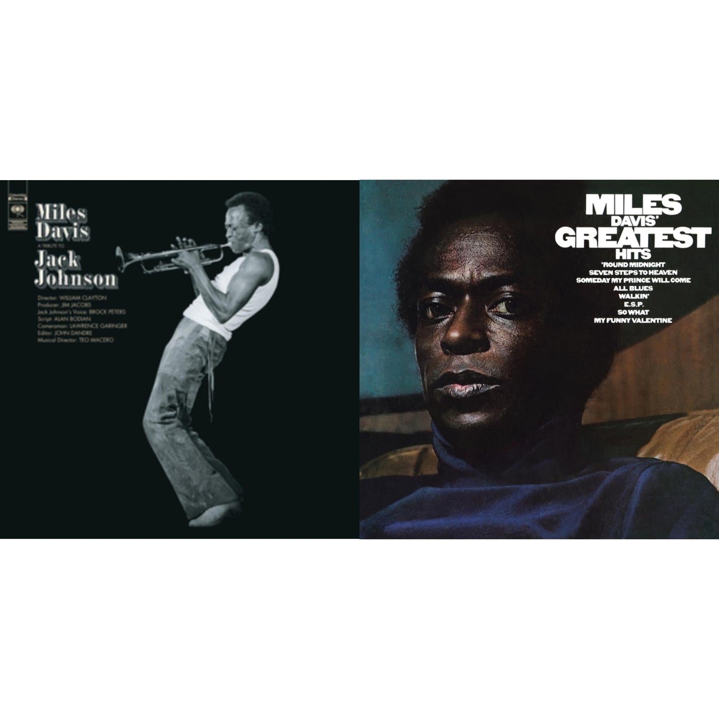 Miles Davis - Tribute To Jack Johnson (140G/Dl Insert) & Greatest Hits (1969) (150G/Dl Code) - LP Vinyl Bundle