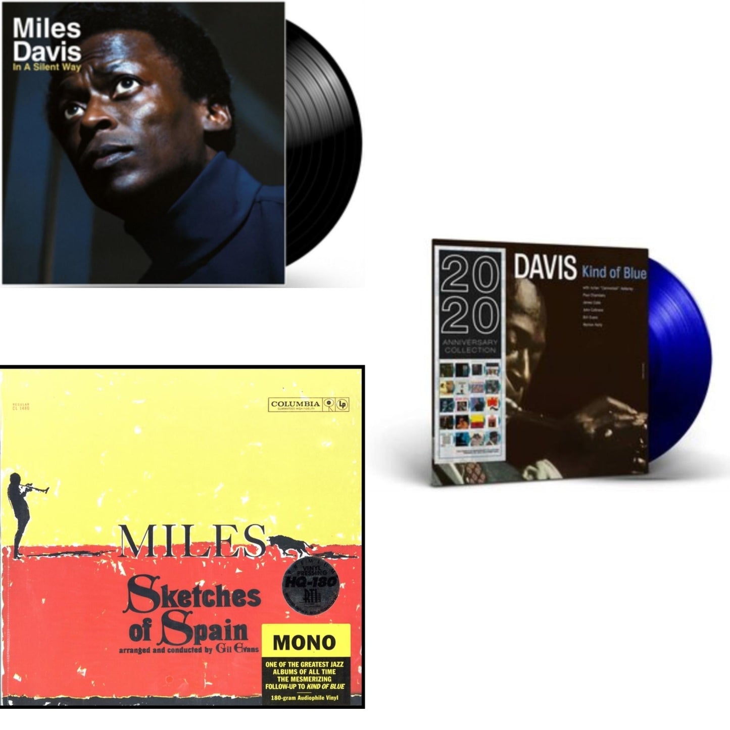 Miles Davis - Sketches Of Spain (Mono) & In A Silent Way & Kind Of Blue (Blue LP Vinyl)