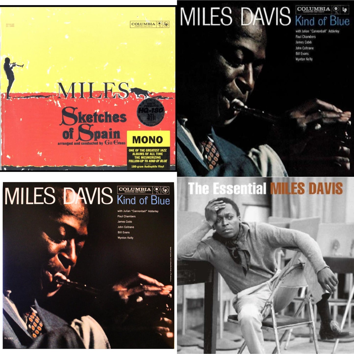 Miles Davis - Sketches Of Spain (Mono) & Kind Of Blue & Kind Of Blue (Mono) & Essential Miles Davis (2LP)