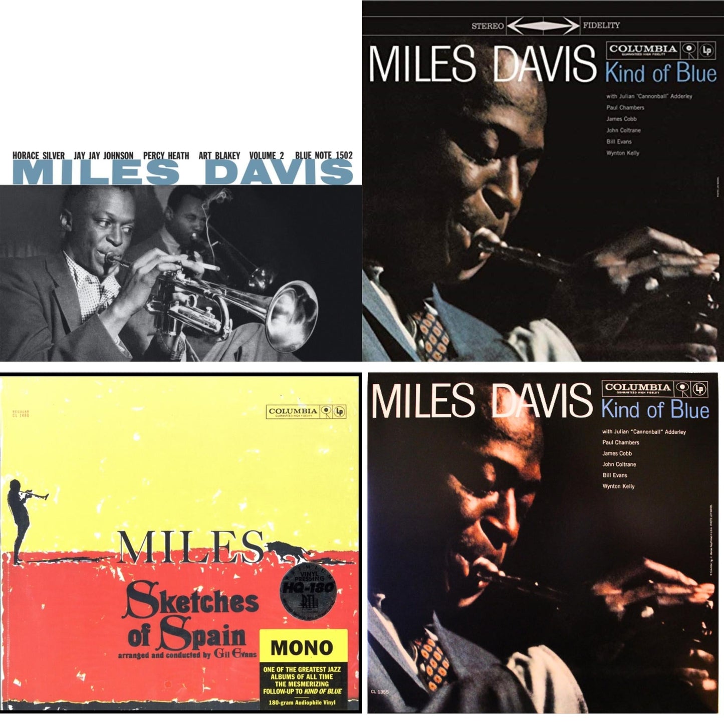 Miles Davis - Volume 2 (Blue Note Classic LP Vinyl Series) & Kind Of Blue (180G) & Sketches Of Spain (Mono) & Kind Of Blue (Mono)
