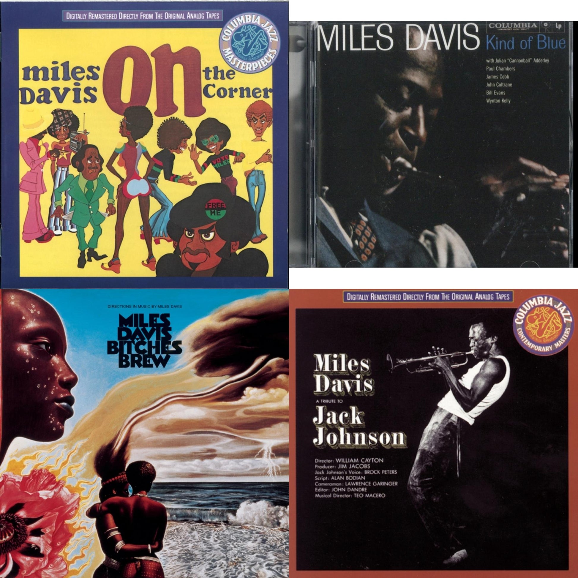Miles Davis - Kind Of Blue & Bitches Brew & On The Corner & Tribute To Jack Johnson - CD Bundle
